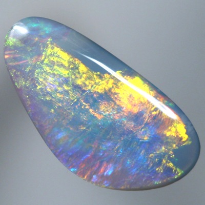 SOLID SEMI BLACK OPAL Bright orange and green roll over blue